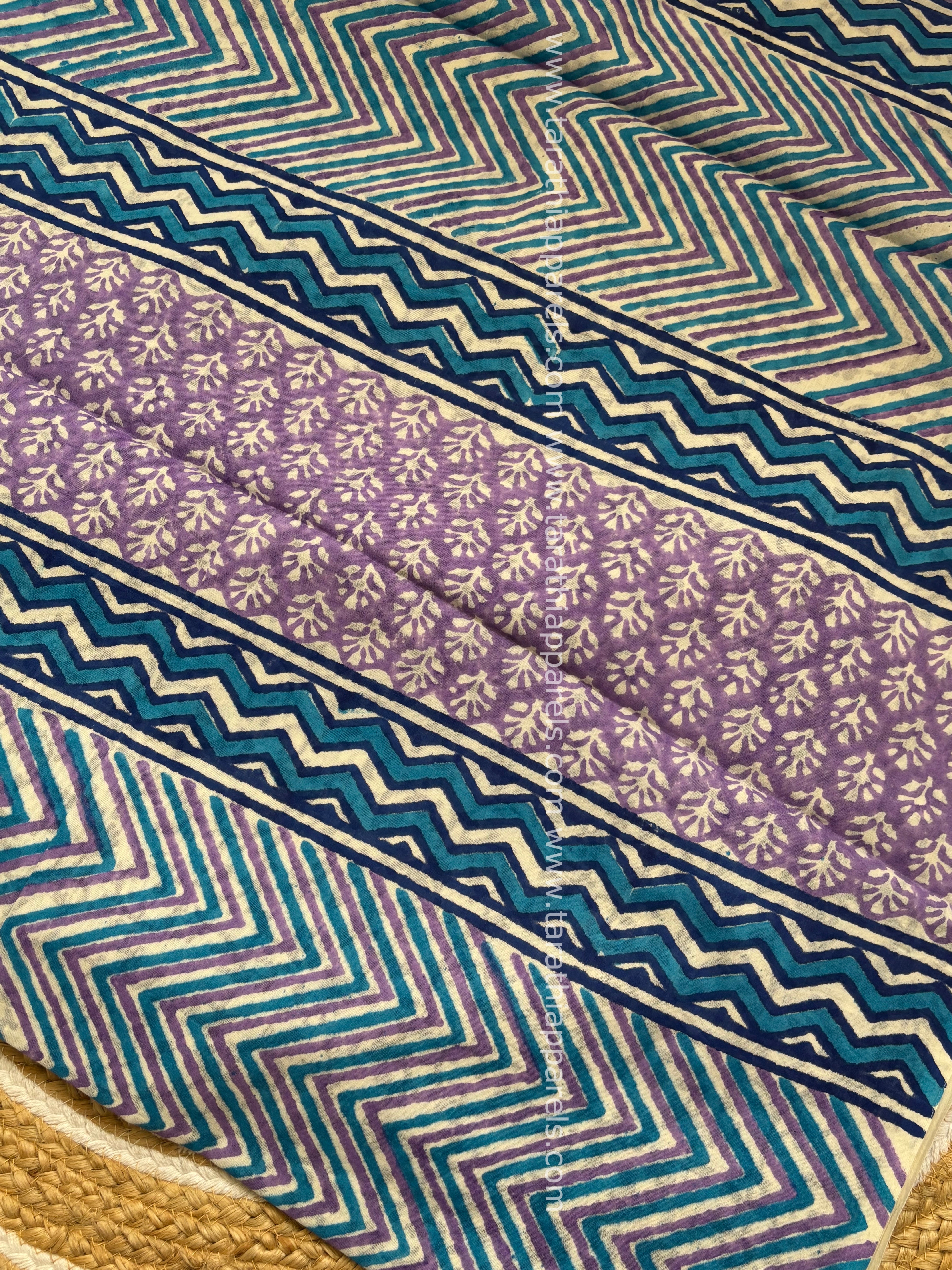 Tarathi Blue cotton saree