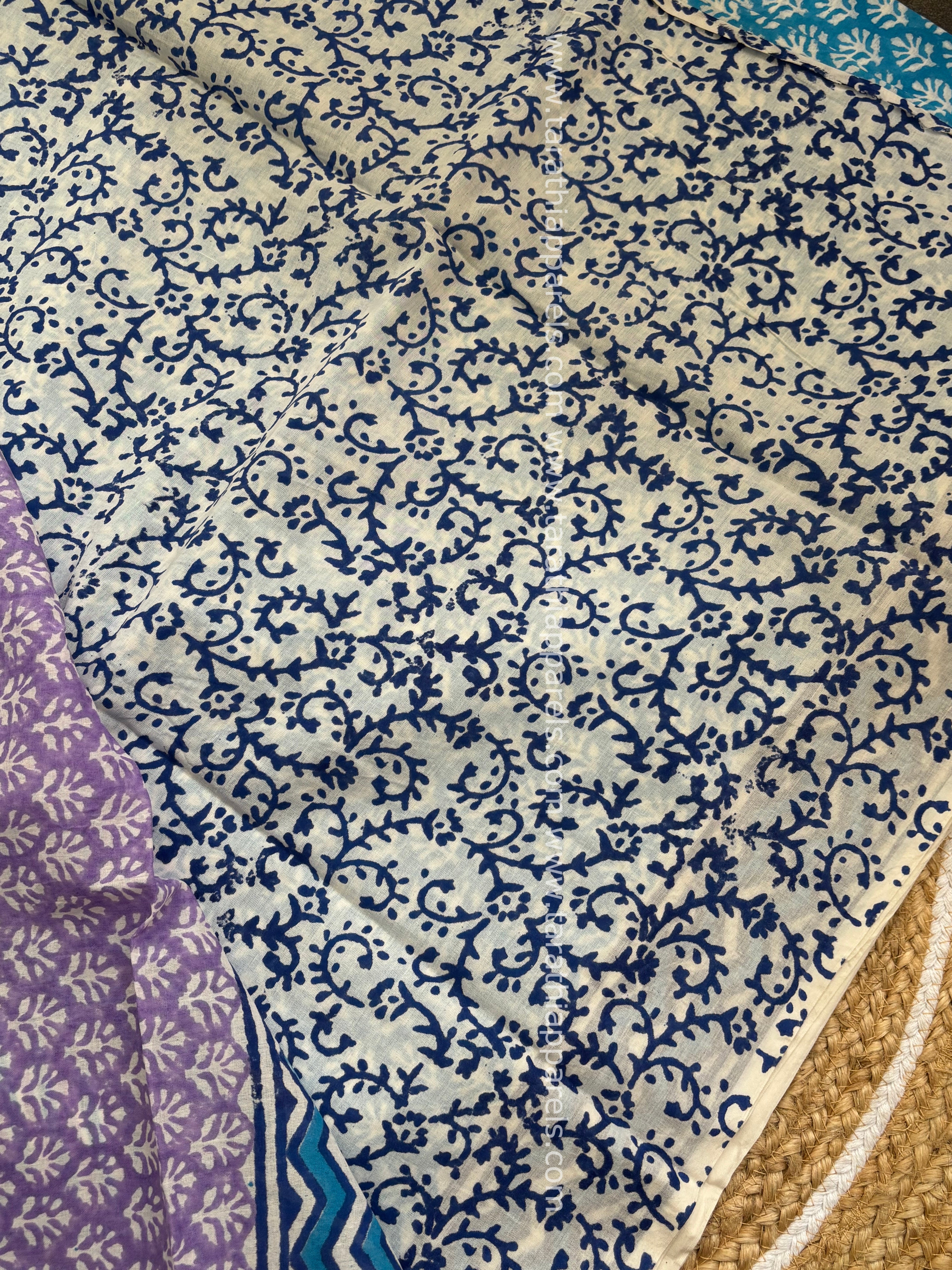 Tarathi Blue cotton saree CS02