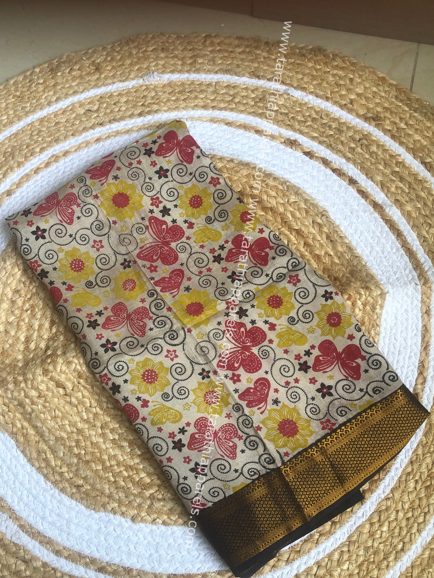Handblock printed kalamkari Duppatta with Nizam Border DP05