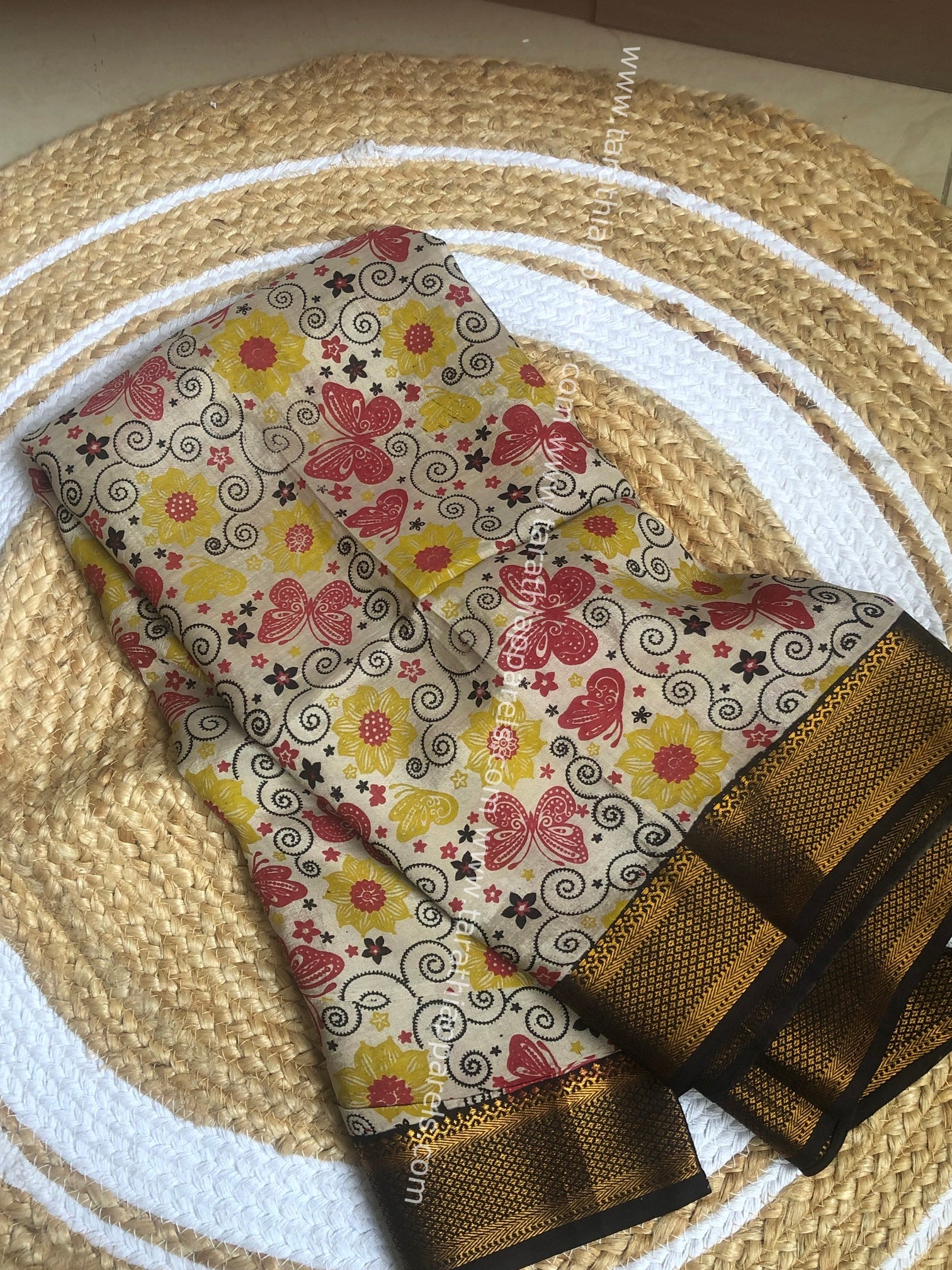 Handblock printed kalamkari Duppatta with Nizam Border DP05