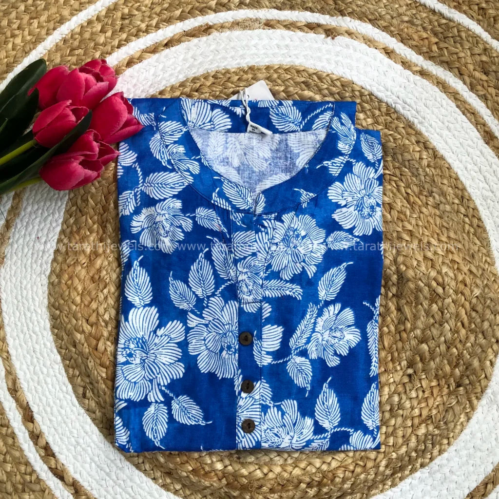 Tarathi Blue Floral Two Pieces Set