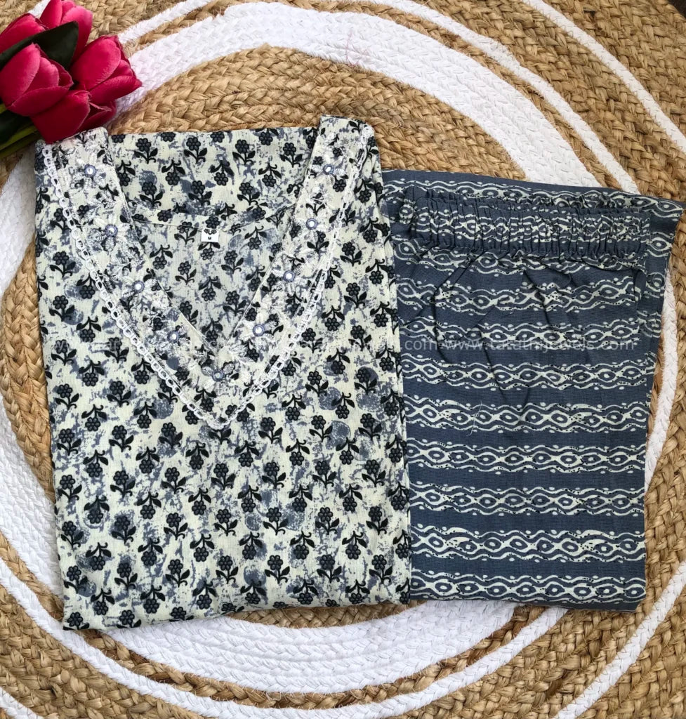 Tarathi Floral Design Two Pieces Set