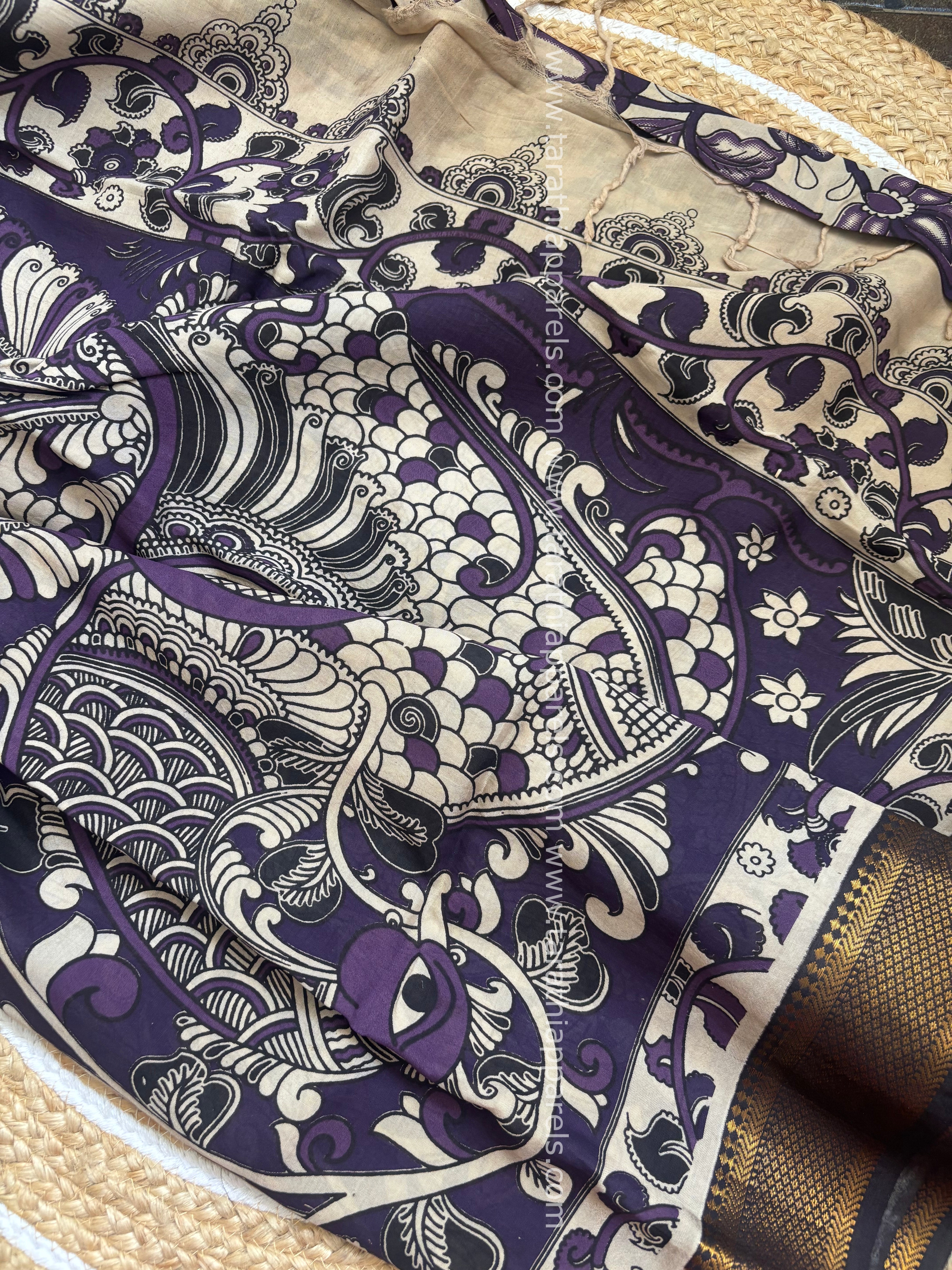 Tarathi kalamkari saree with Nizam Border KK09
