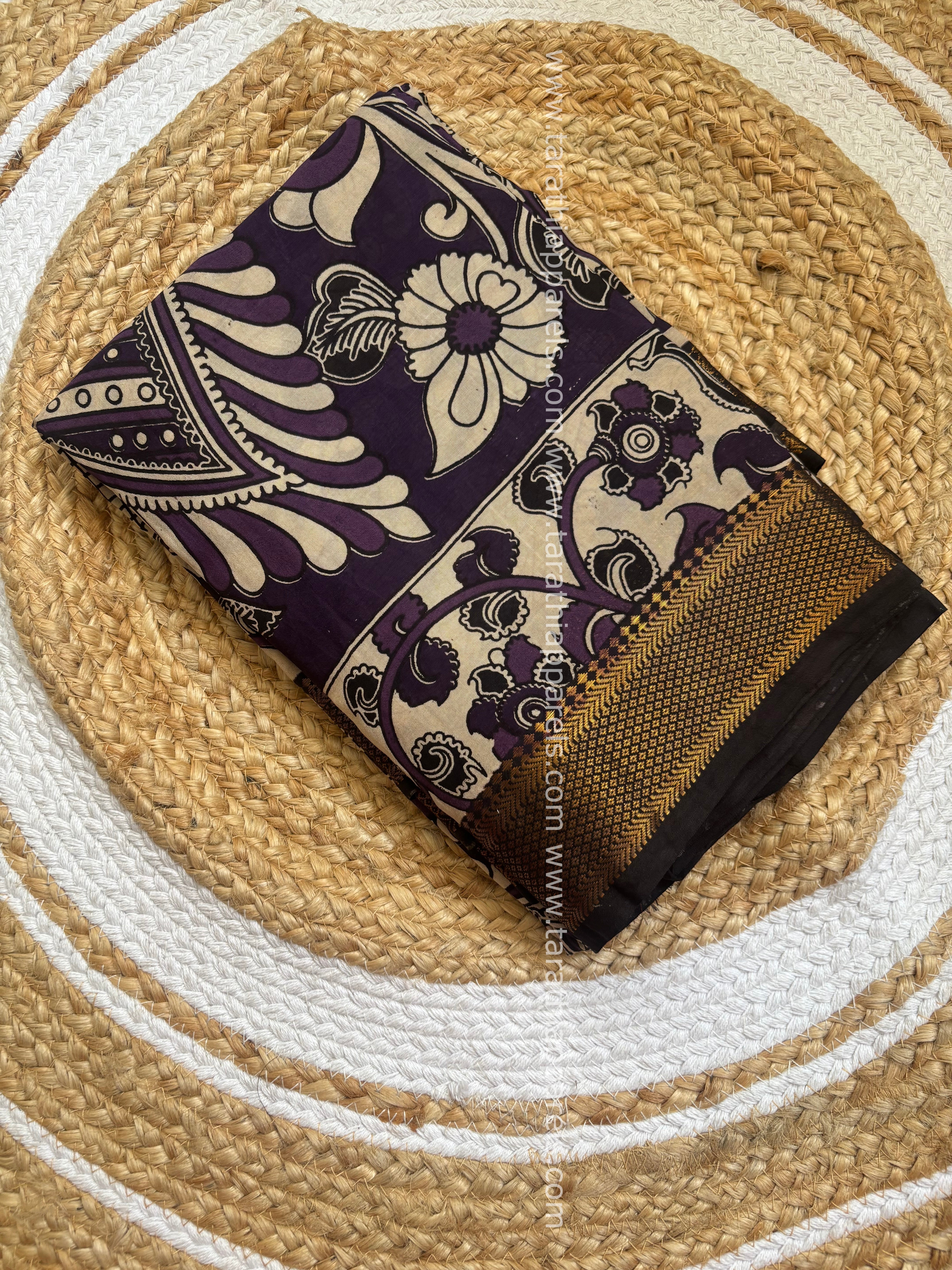 Tarathi kalamkari saree with Nizam Border KK09