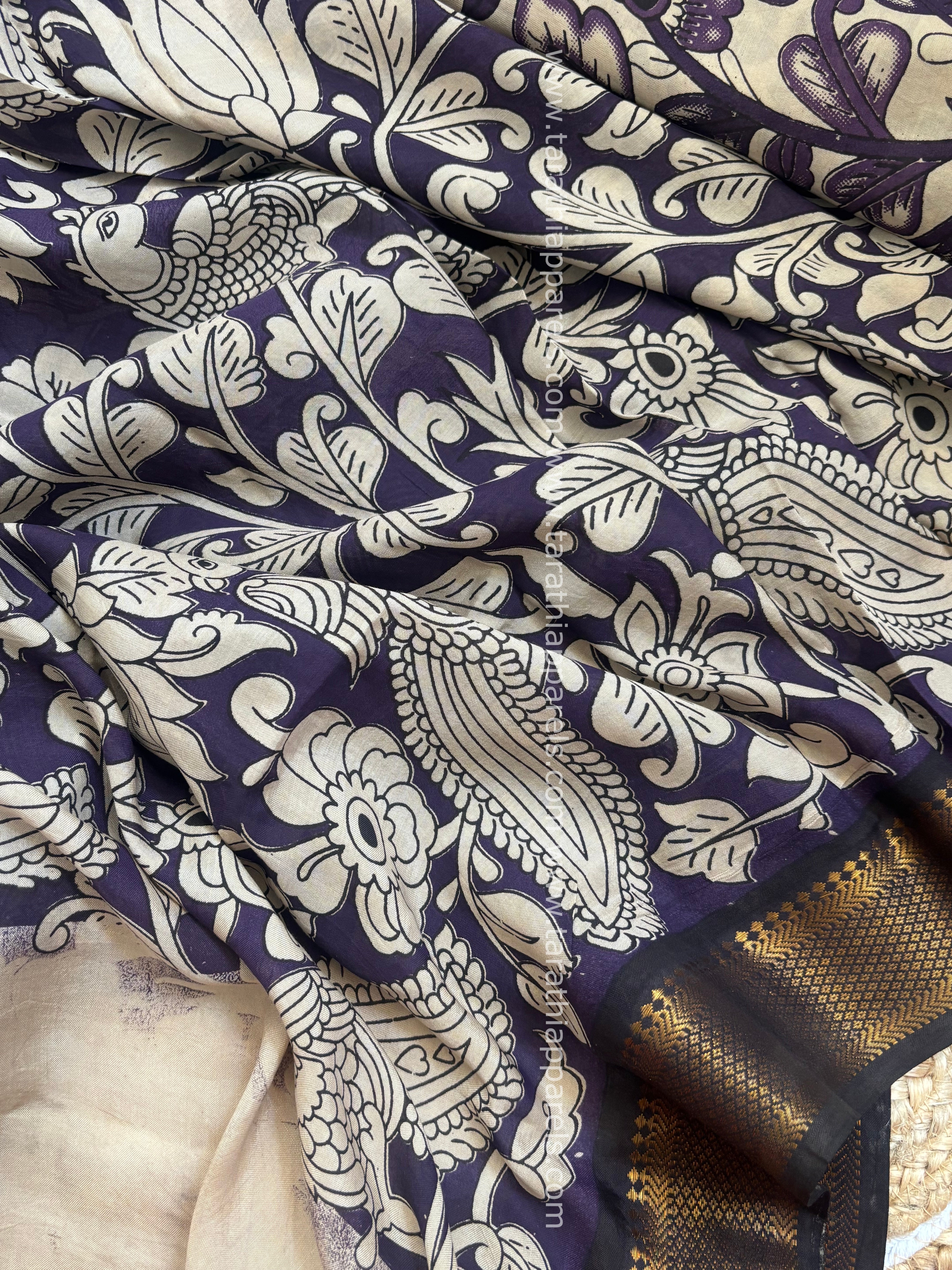 Tarathi kalamkari saree with Nizam Border KK09