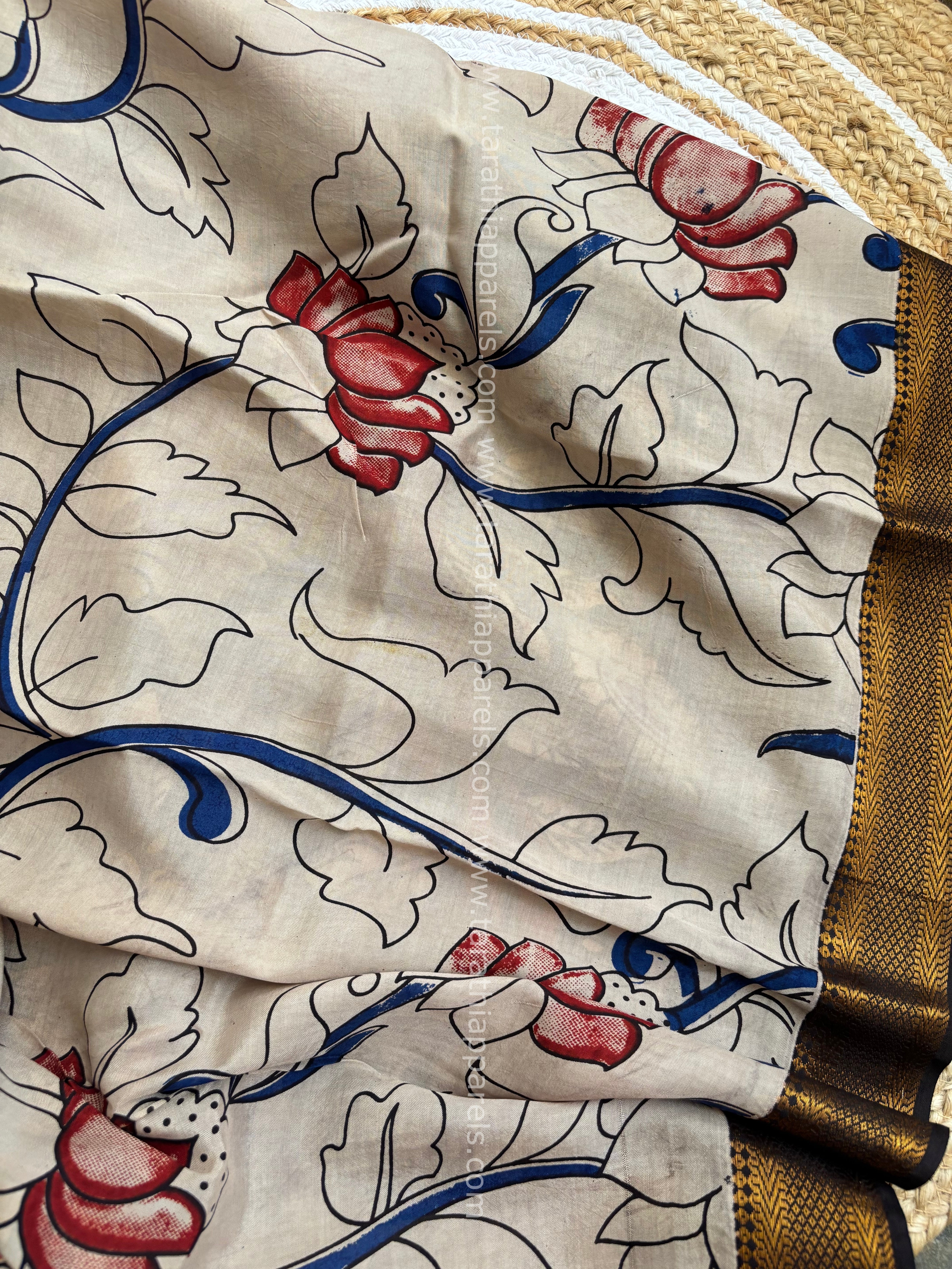 Tarathi kalamkari saree with Nizam Border KK15