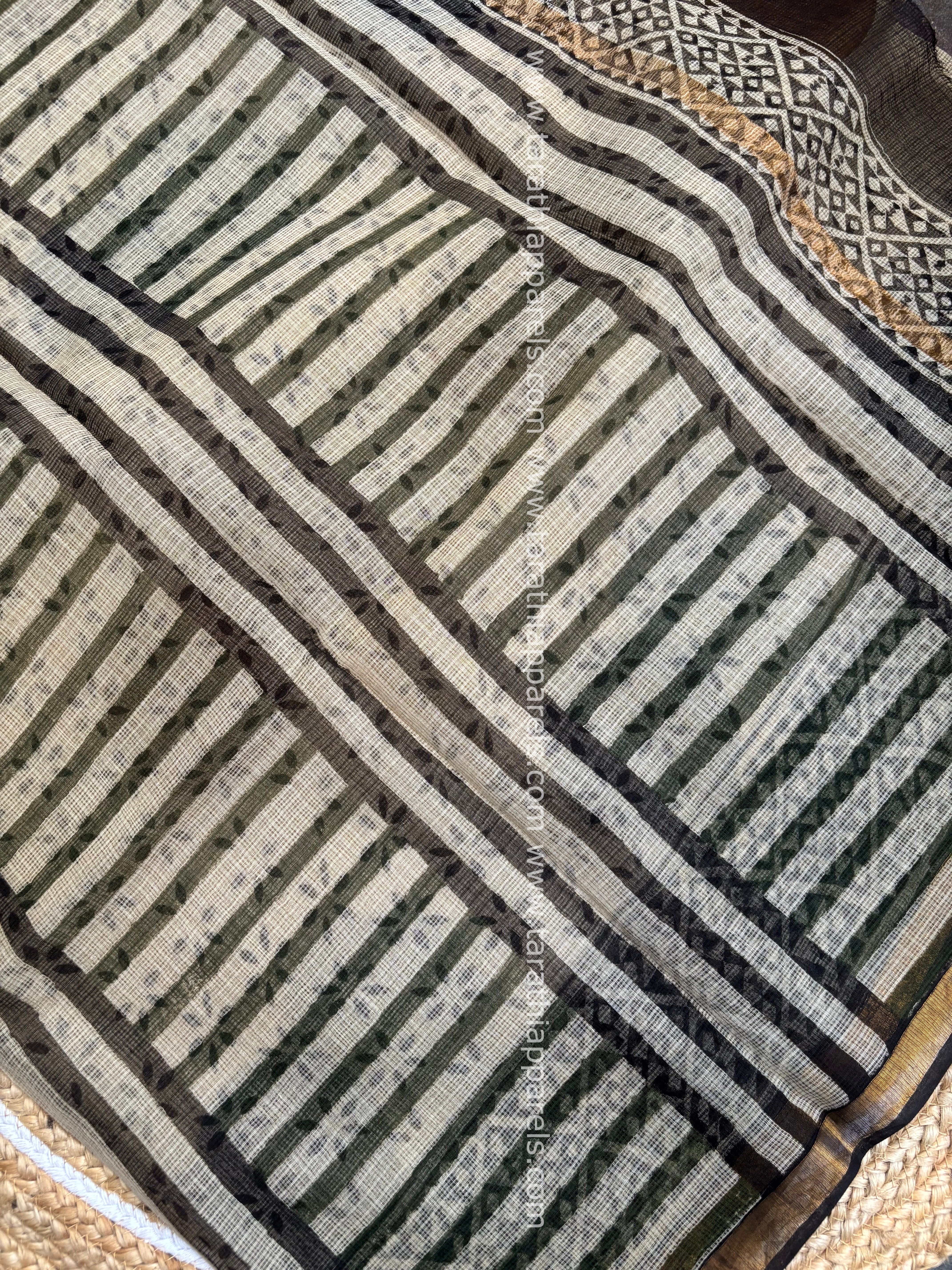 Tarathi  Black and cream  Kota  cotton  saree KS09